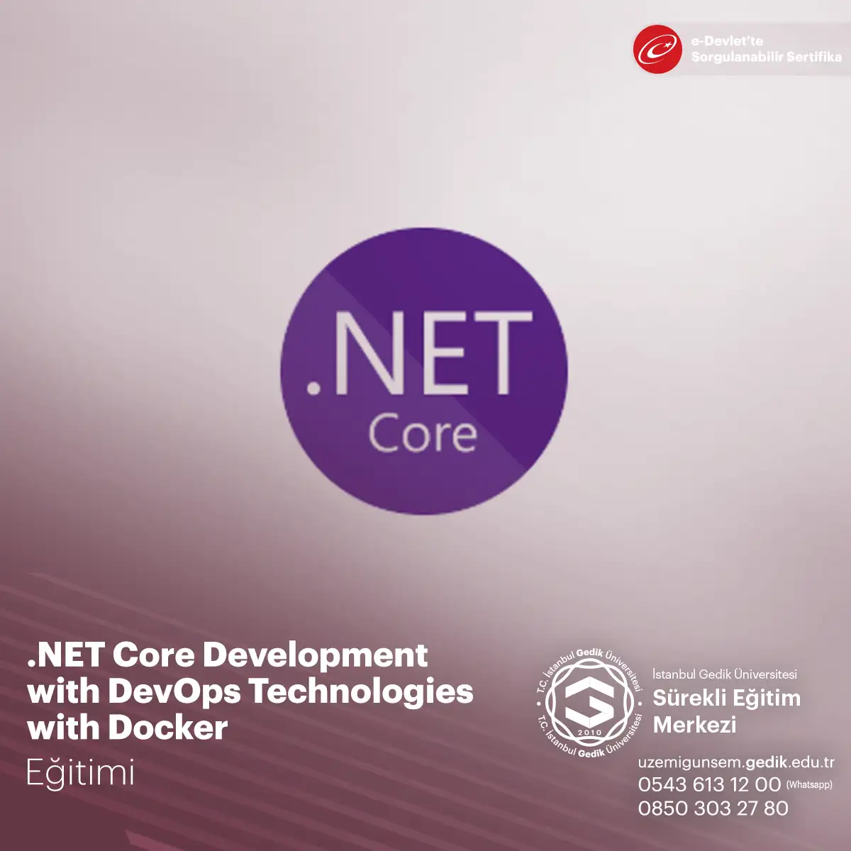 .NET Core Development with DevOps Technologies with Docker Eğitimi 