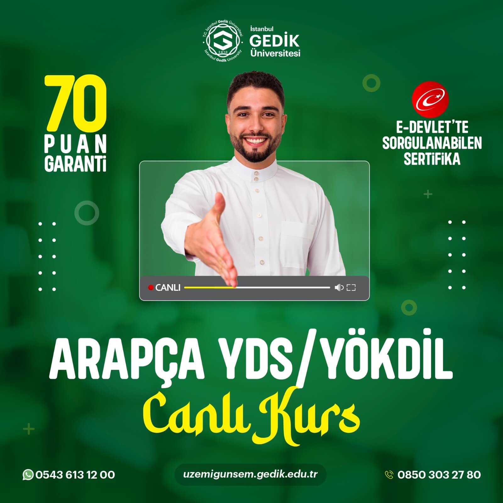 Canlı Arapça YDS / YÖKDİL Kursu 70 PUAN GARANTİSİ!
