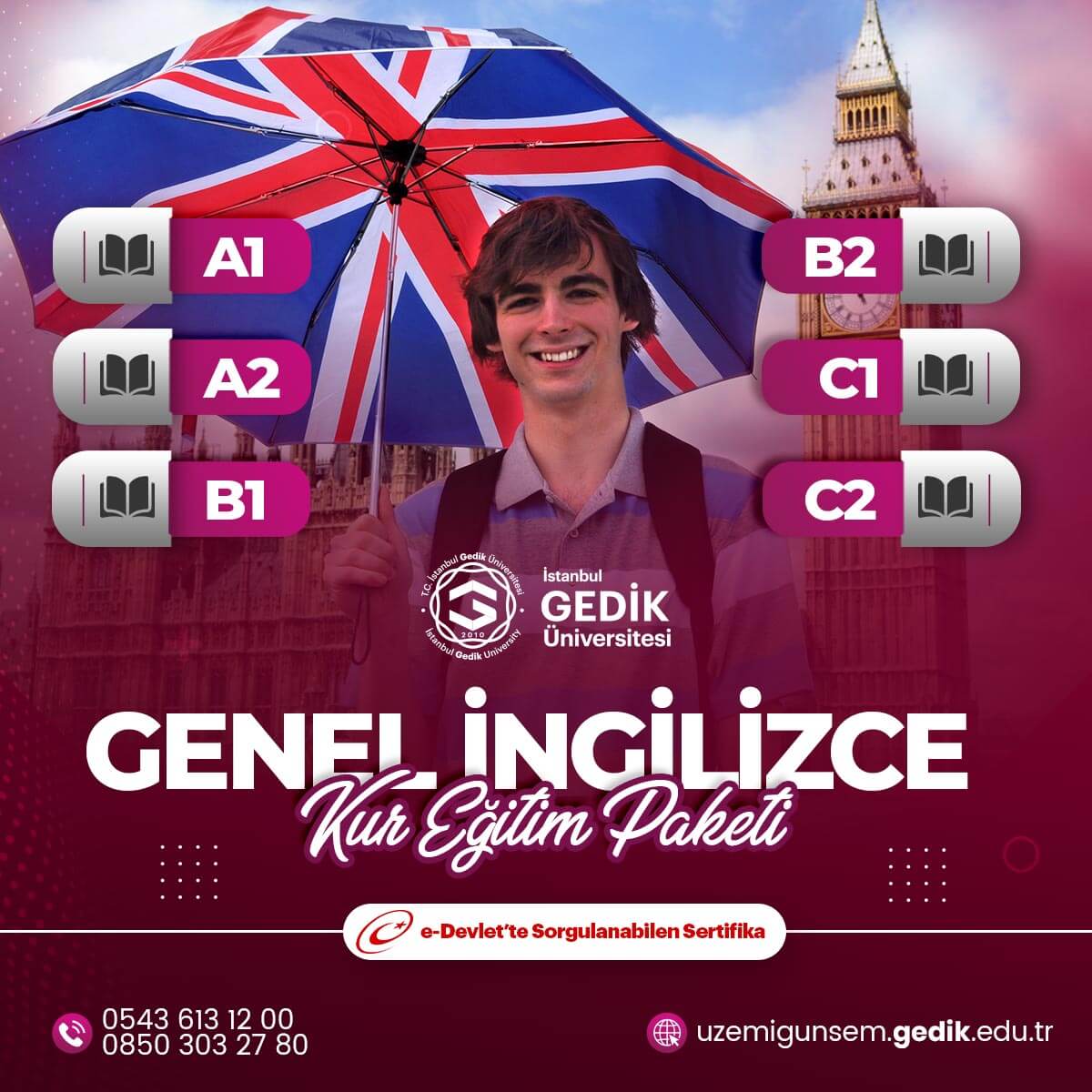 Genel İngilizce (A1,A2,B1,B2,C1,C2) Kur Eğitim Paketi