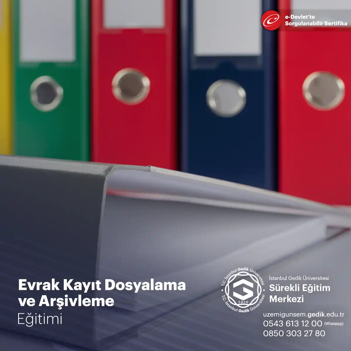 Evrak Kayıt Dosyalama ve Arşivleme Eğitimi Sertifika Programı