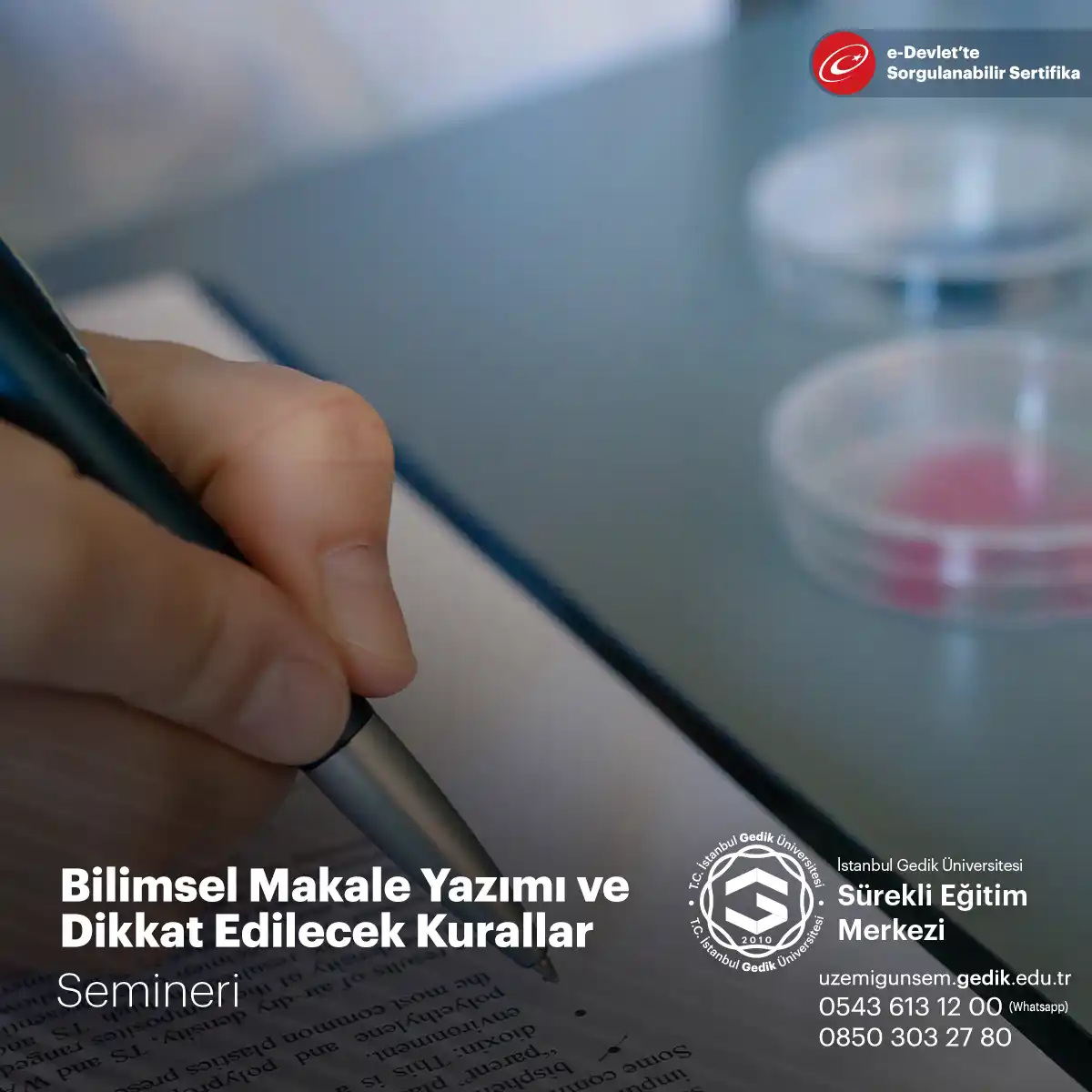Bilimsel Makale Yazımı ve Dikkat Edilecek Kurallar Semineri